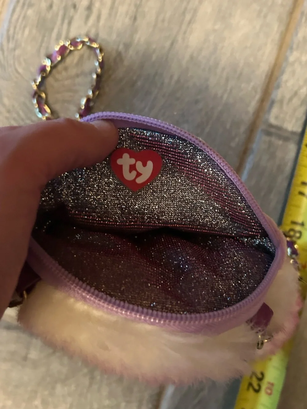 Ty Plush Light purple Fuzzy Kenya the Ostrich Crossbody Bag